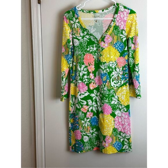 Lilly Pulitzer cream/yellow/pink Size S Aline dress - Picture 2 of 7